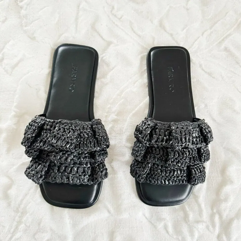 FARM RIO Crochet Slide Sandal Size 6 New